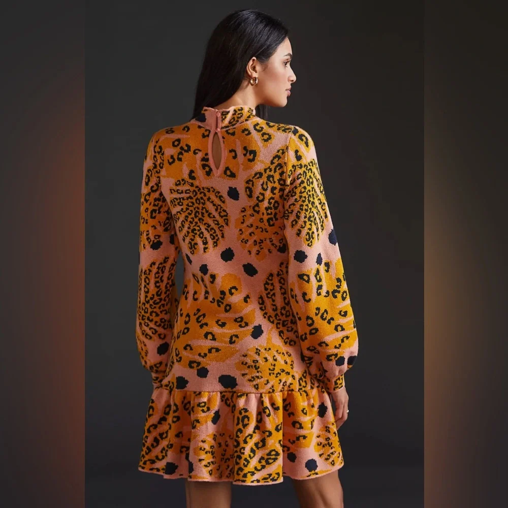 Anthropologie Farm Rio Palms Sweater Mini Dress XL - Picture 3 of 9